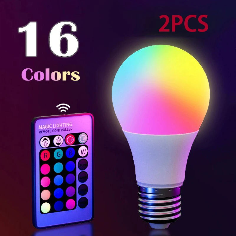 E27 RGB LED Bulb with Remote – 8W, 220V