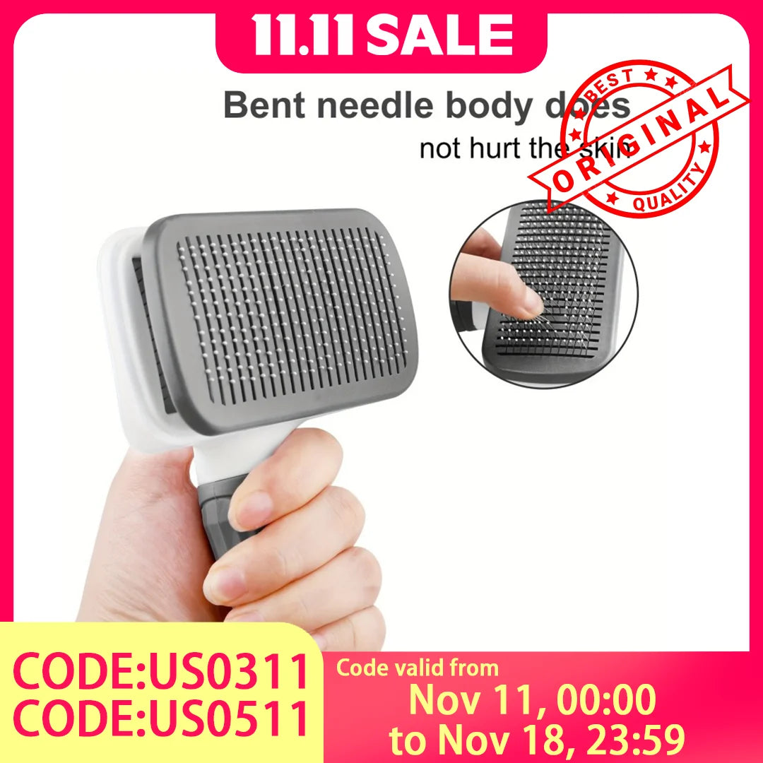 2-in-1 Self-Cleaning Pet Grooming Brush