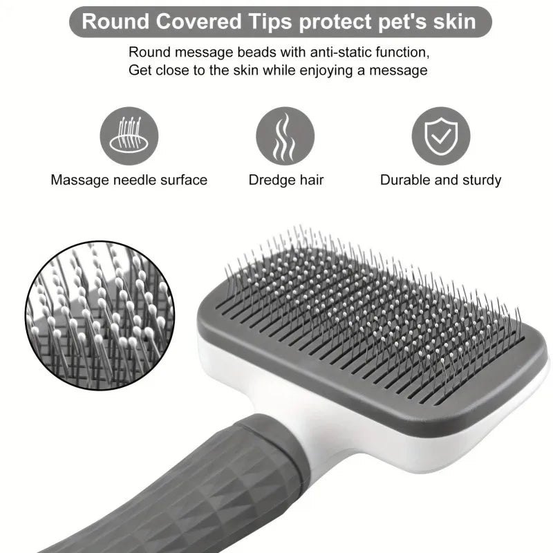 2-in-1 Self-Cleaning Pet Grooming Brush