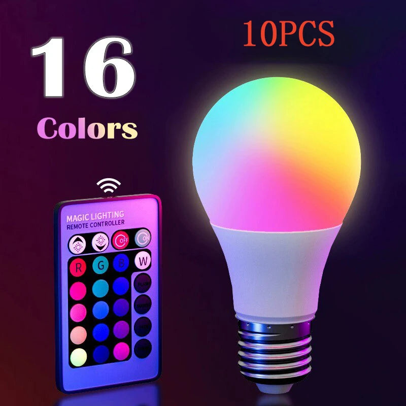E27 RGB LED Bulb with Remote – 8W, 220V