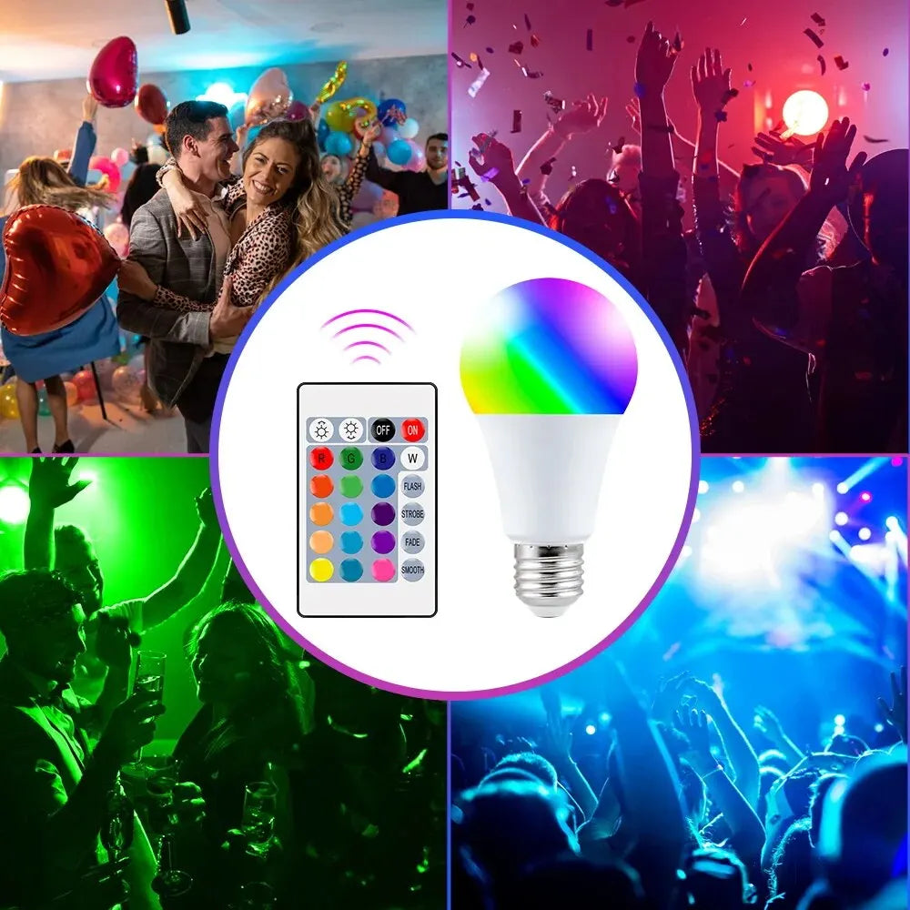 E27 RGB LED Bulb with Remote – 8W, 220V