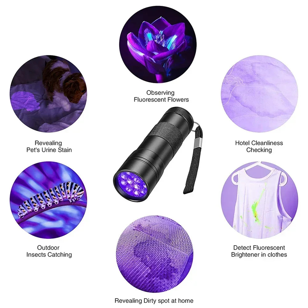 395nm UV Flashlight – 9 or 12 LED