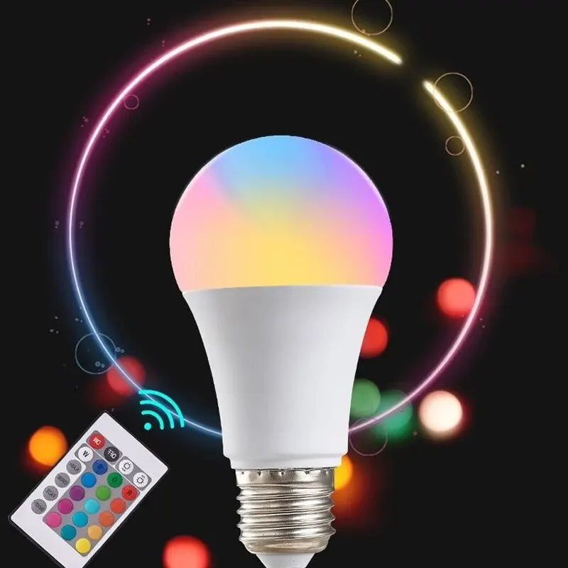 E27 RGB LED Bulb with Remote – 8W, 220V