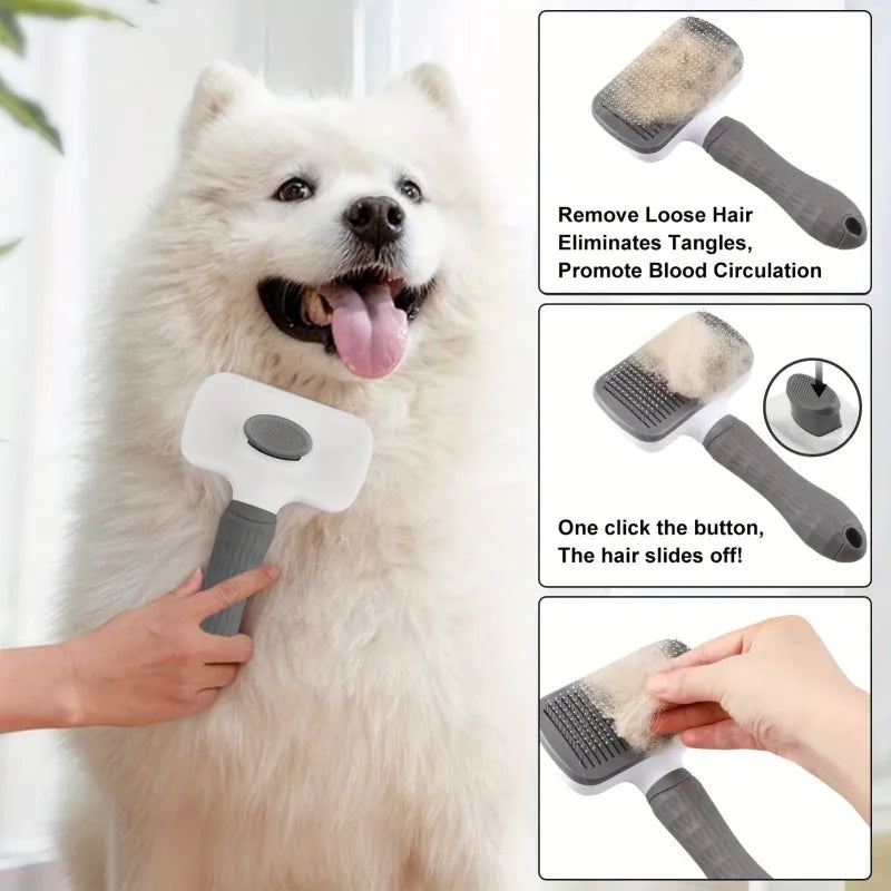 2-in-1 Self-Cleaning Pet Grooming Brush