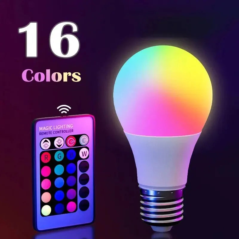 E27 RGB LED Bulb with Remote – 8W, 220V
