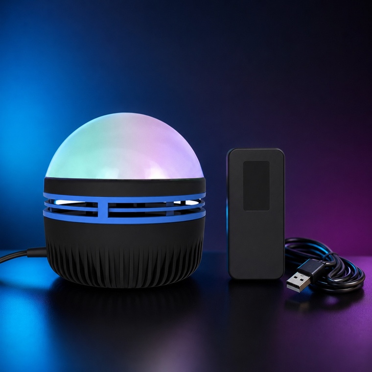 USB aurora projection lamp with remote and power cable