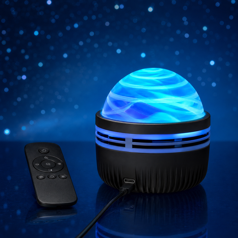 USB LED galaxy projector night light with remote and power cable