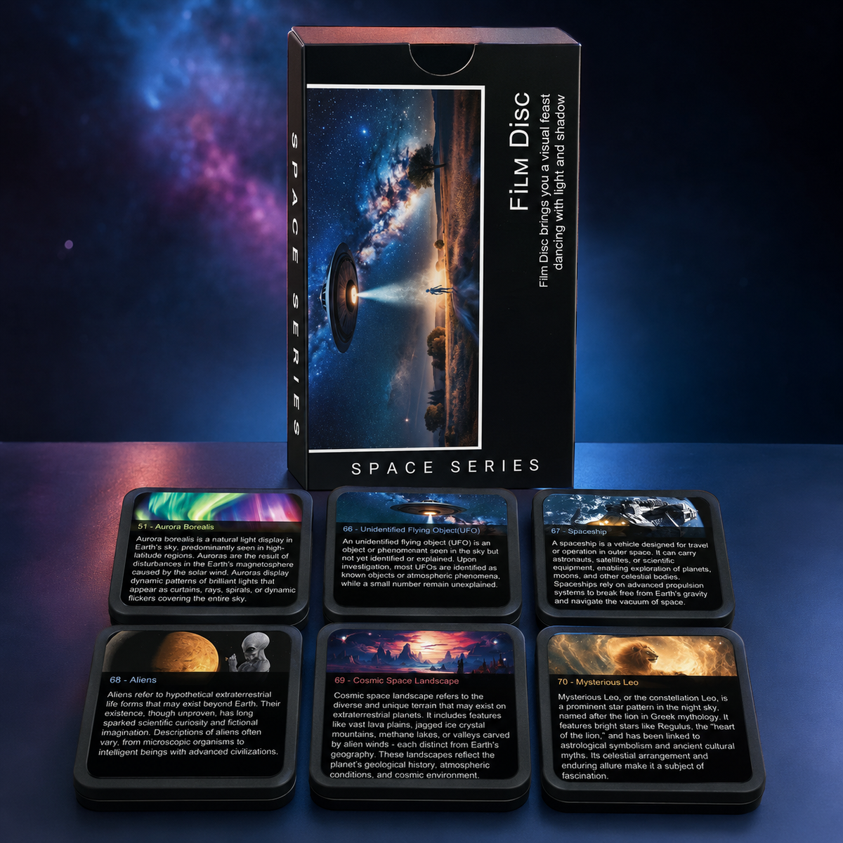 Space Series projector image disc set with six film cartridges
