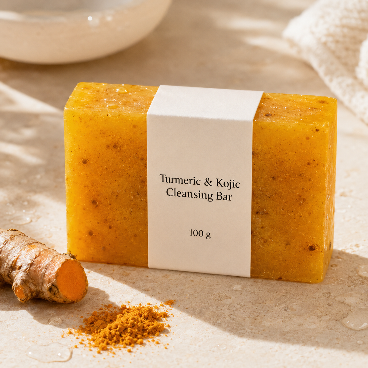 Turmeric and kojic acid cleansing bar, 100 g